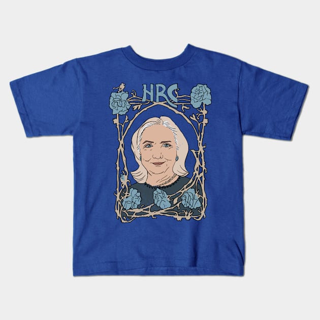 Hillary Clinton Art Nouveau Poster Kids T-Shirt by Annelie